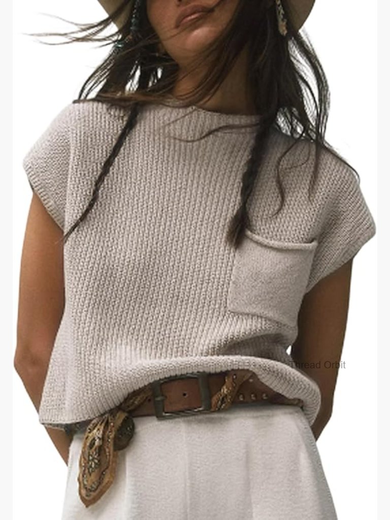 Sleeveless Mock Neck Sweater Vest, Lightweight Knit, Boxy Fit, Pullover